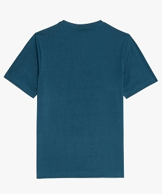 tee-shirt garcon a manches courtes et col rond imprime bleuA111301_3