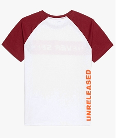 tee-shirt garcon a manches raglan contrastantes blancA111501_3