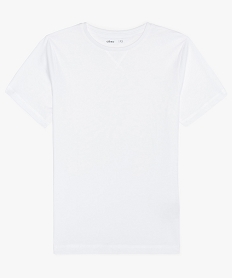 GEMO Tee-shirt garçon à manches courtes et col rond Blanc