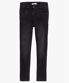 jean fille coupe skinny en matiere extensible noir jeansA115101_1