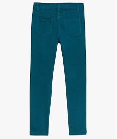 pantalon fille coupe slim coloris uni a taille reglable bleuA115401_3