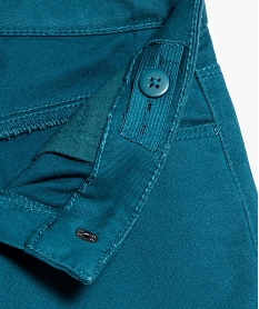 pantalon fille coupe slim coloris uni a taille reglable bleuA115401_4