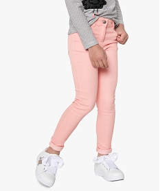 pantalon fille coupe skinny 4 poches rose pantalonsA115701_2