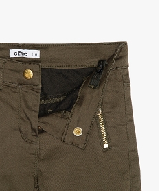 pantalon fille en toile ultra resistant avec poches a rabat vert pantalonsA115801_2