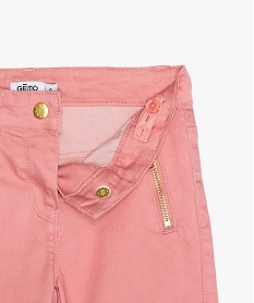 pantalon fille en toile ultra resistant avec poches a rabat rose pantalonsA115901_2