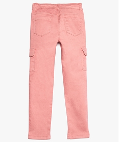 pantalon fille en toile ultra resistant avec poches a rabat rose pantalonsA115901_3