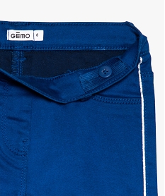 pantalon fille avec lisere passepoile paillete sur les cotes bleuA116001_2