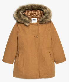 manteau fille a capuche double pilou et paillete beige blousons et vestesA116701_1