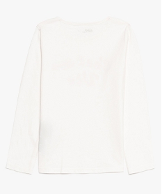 tee-shirt fille a manches longues en coton bio avec inscription beigeA126001_2