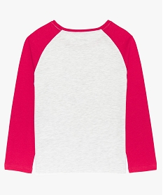 tee-shirt fille avec manches contrastantes et inscription sur lavant beigeA126101_2
