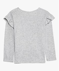 tee-shirt fille a manches longues avec volants sur les epaules grisA127501_2