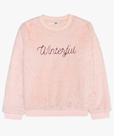 GEMO Pull fille en maille poilue douce rose standard
