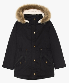 doudoune fille doublee sherpa avec capuche noir doudounesA134501_1