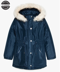 manteau fille deperlant a capuche et doublure bleuA134701_1