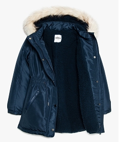 manteau fille deperlant a capuche et doublure bleu doudounesA134701_2