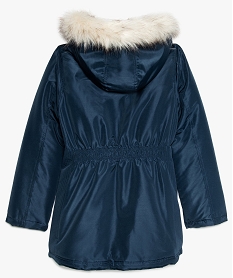 manteau fille deperlant a capuche et doublure bleu doudounesA134701_3