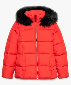 GEMO Manteau fille matelassé à capuche Rouge