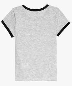 tee-shirt fille a manches courtes avec finitions contrastantes grisA137301_3