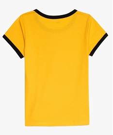 tee-shirt fille a manches courtes avec finitions contrastantes jauneA137401_3