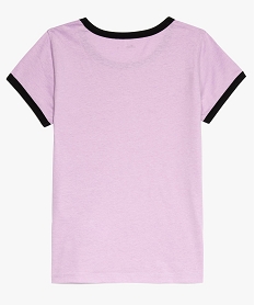 tee-shirt fille a manches courtes avec finitions contrastantes violetA137501_2