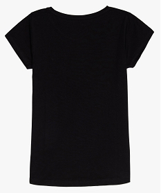 tee-shirt fille en coton bio avec message sur lavant noir tee-shirtsA138401_2