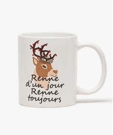 GEMO Mug de Noël imprimé fantaisie renne Beige