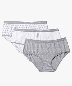 GEMO Boxers femme en coton stretch (lot de 3) - DIM Gris