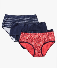 GEMO Boxers femme en coton stretch à motifs (lot de 3) - Dim Bleu