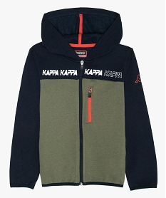 sweat garcon chaud a zip et capuche – kappa vert sweatsA141901_1