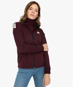 sweat femme a capuche avec fermeture zippee - kappa rouge sweatsA142501_1