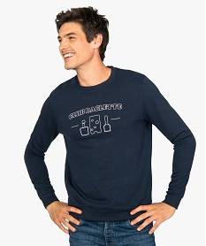 sweat homme molletonne avec motif humoristique bleuA143401_1