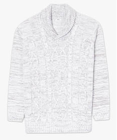pull homme chine a col chale et maille torsadee beigeA144001_4