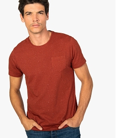 GEMO Tee-shirt homme à manches courtes au coloris chiné Orange