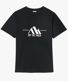 tee-shirt homme avec motif montagne sur lavant noirA144701_4