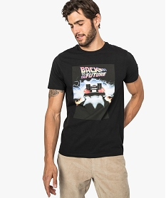 GEMO Tee-shirt homme manches courtes imprimé - Retour vers le futur noir standard