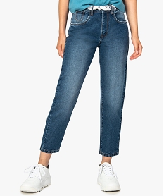 jean femme coupe mom taille haute longueur 78e bleu pantalons jeans et leggingsA146501_1