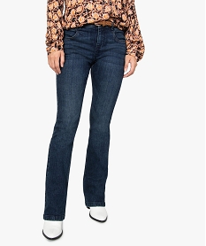 jean femme bootcut avec ceinture tressee amovible bleu pantalons jeans et leggingsA146601_1