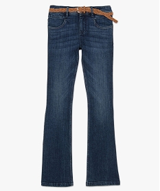 jean femme bootcut avec ceinture tressee amovible bleu pantalons jeans et leggingsA146601_4