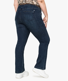 jean femme bootcut en matiere stretch avec ceinture tressee bleu pantalons et jeansA146701_3