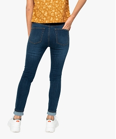 jean femme coupe slim avec bandes plus foncees sur les cotes bleu pantalons jeans et leggingsA146901_3