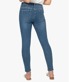 jean femme coupe slim taille haute en coton stretch bleuA147701_3