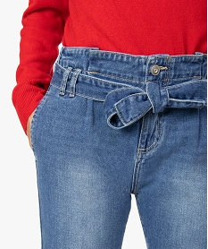 jean femme mom fit a taille haute avec ceinture bleu pantalons jeans et leggingsA147801_2