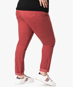 pantalon femme en toile toucher peau de peche rouge pantalons et jeansA148101_3