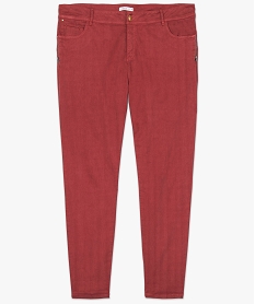 pantalon femme en toile toucher peau de peche rouge pantalons et jeansA148101_4