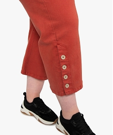 pantalon femme longeur 78eme avec boutons sur les cotes rougeA148201_2