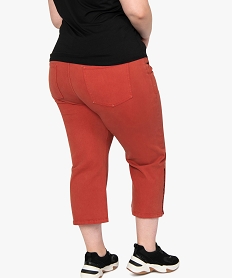pantalon femme longeur 78eme avec boutons sur les cotes rougeA148201_3