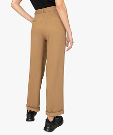 pantalon femme large et fluide a ceinture amovible beige pantalonsA149701_3