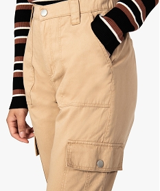 pantalon cargo femme en toile orangeA150101_2