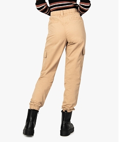pantalon cargo femme en toile orangeA150101_3