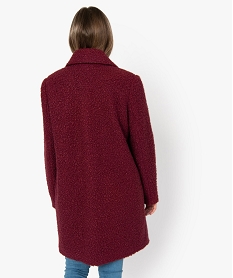manteau femme mi-long en maille bouclette rouge manteauxA150901_3